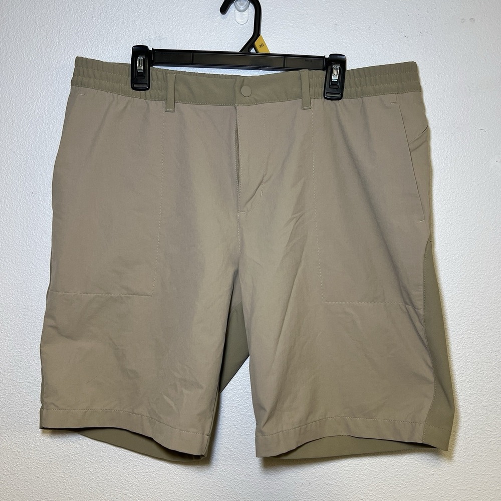 Adidas Go-To Hybrid Shorts Men's Waist 40 9" Inseam Tan Golf Stretch EUC
